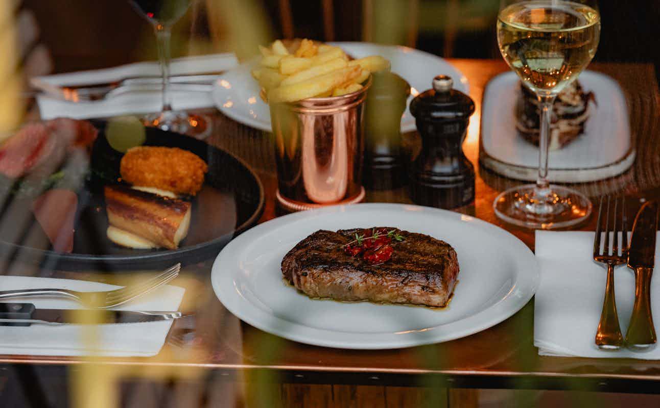 Enjoy Steakhouse, British, European, Vegan Options, Gluten Free Options, Restaurant, Indoor & Outdoor Seating, Free Wifi, $$$, Families, Date night and Special Occasion cuisine at Boxcar Bar & Grill in Marylebone, London