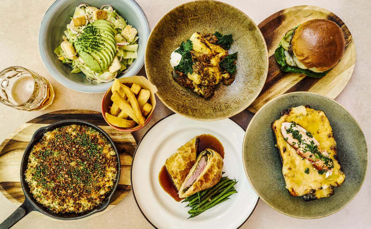 Enjoy European, Vegan Options, Restaurant, Indoor & Outdoor Seating, Free Wifi, $$$, Families and Groups cuisine at Riding House Bloomsbury in Bloomsbury, London