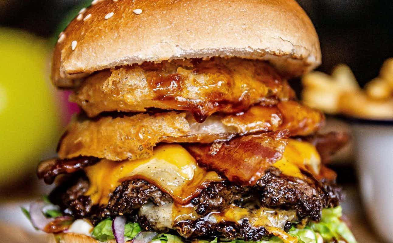 Enjoy Burgers, British, Vegetarian options, Vegan Options, Gluten Free Options, Restaurant, Indoor & Outdoor Seating, $$, Families and Groups cuisine at Burger Theory St Stephen’s Street in Central Bristol, Bristol