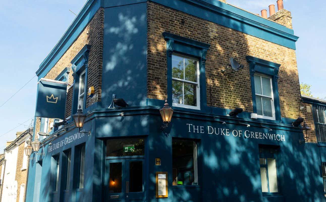 Enjoy British, Vegetarian, Dairy Free Options, Gluten Free Options, Vegan Options, Vegetarian options, Bars & Pubs, Indoor & Outdoor Seating, Dog friendly, Table service, $$, Groups and Bar Scene cuisine at The Duke of Greenwich in Greenwich, London