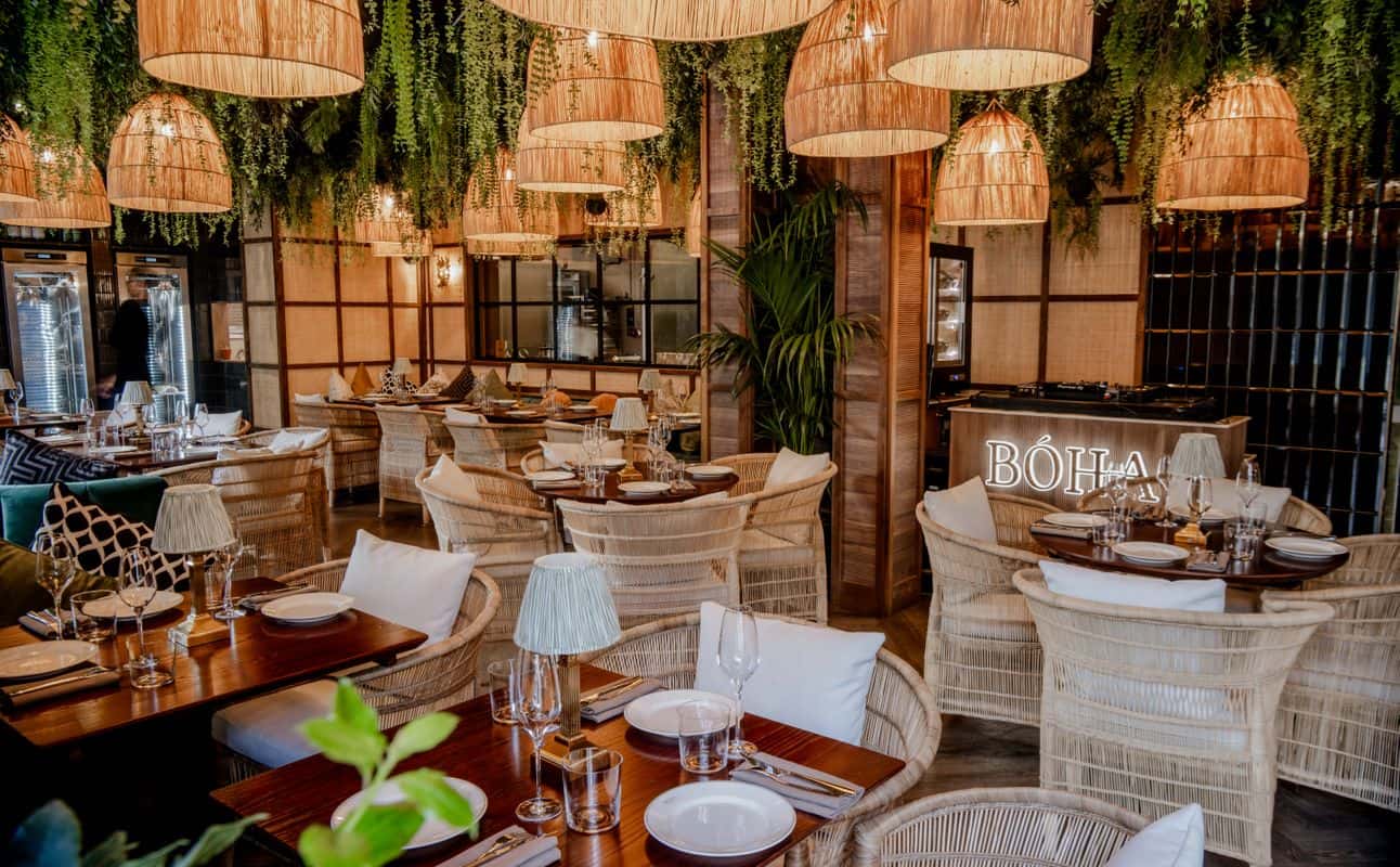 Enjoy British, Grill & barbeque, Irish, Vegetarian options, Gluten Free options, Dairy free options, Restaurant, Cocktail bar, Private dining, Dog friendly, Table service, Highchairs available, Street parking, Indoor & outdoor seating, Free wifi, $$, Groups, Date night, Special occasion, Bar scene and Business meetings cuisine at BÓHA London in Fulham, London