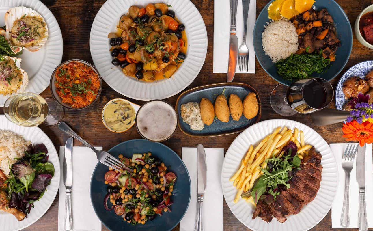 Enjoy Portuguese, Vegan Options, Vegetarian options, Restaurant, Free Wifi, Highchairs available, $$, Families and Groups cuisine at Bairro Alto in Peckham, London